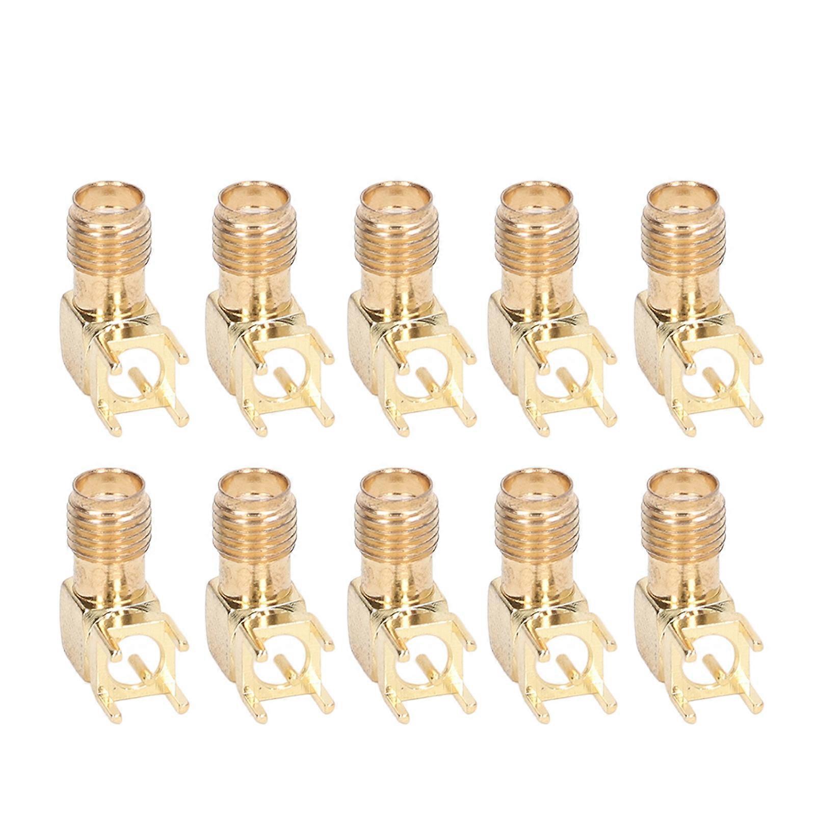 10pcs 90 Degree Right Angle RF Connector 4 Pin Antenna Base PCB Board End Coaxial Adapter SMAKWE