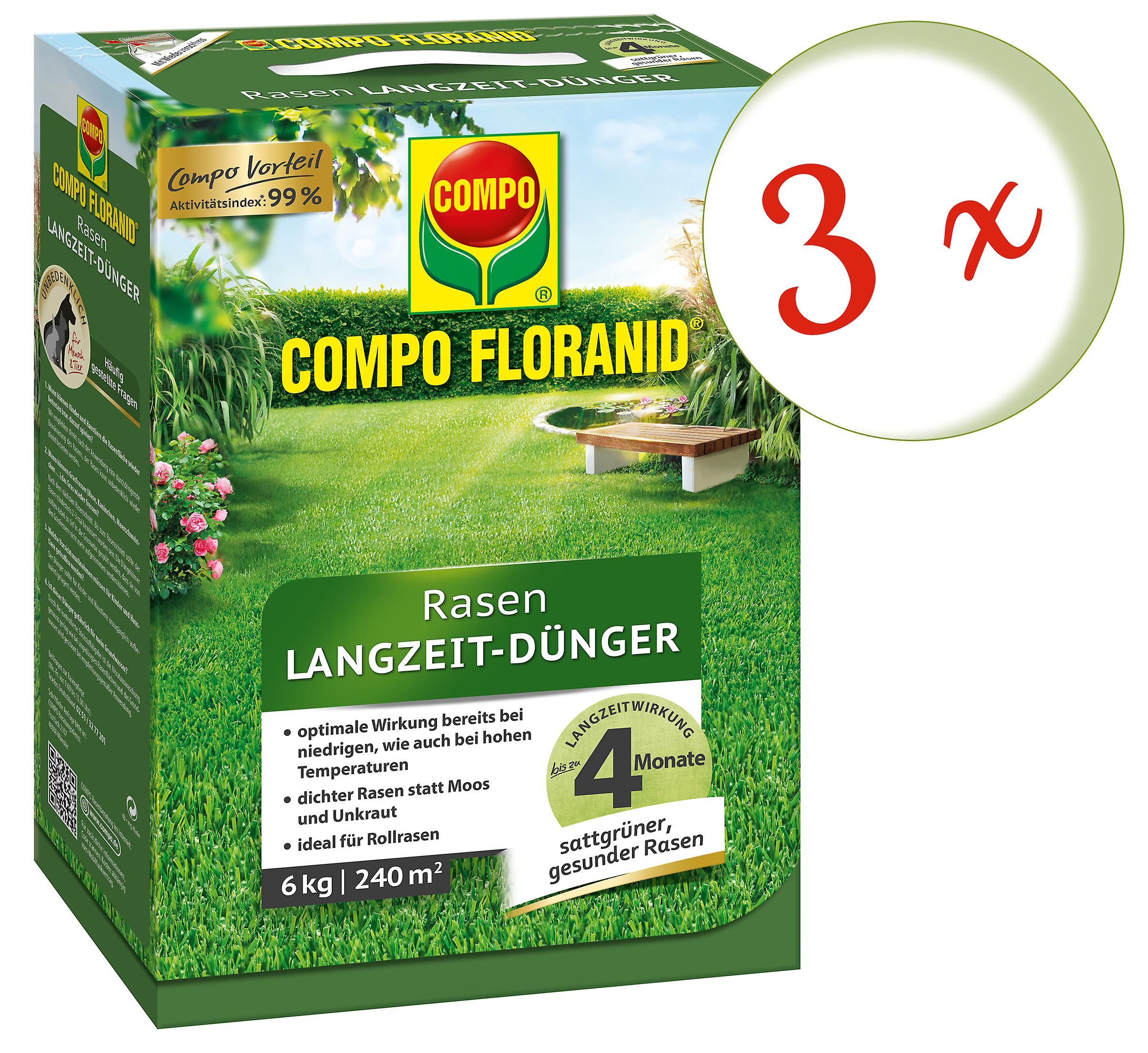 3 x COMPO Rasen Langzeit-Dünger Perfect, 6 kg