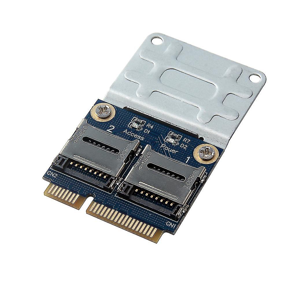 2 Micro Tf Sd To Mini Pci-e For Express With Bracket Memory Card Reader Adapter