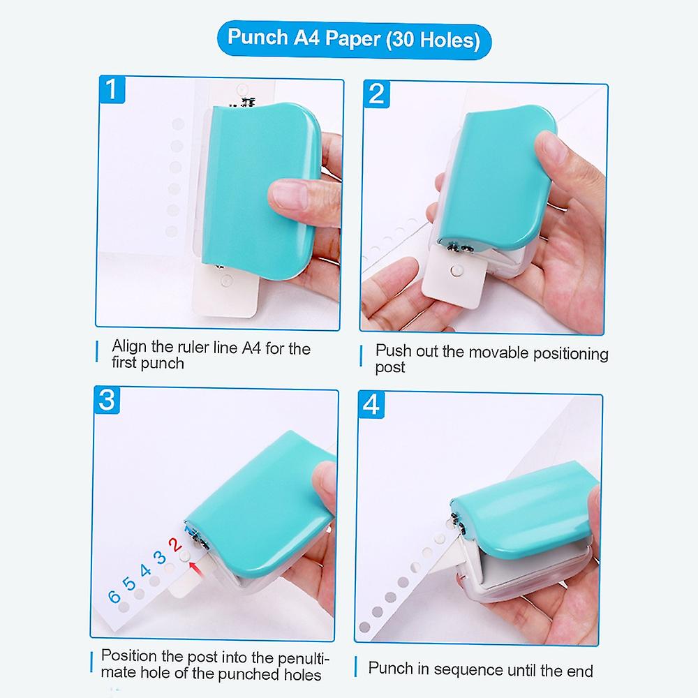 KW-trio 6-Hole Paper Punch Handheld Metal Hole Puncher 5 Sheet Capacity 6mm for A4 A5 B5 Notebook Sc
