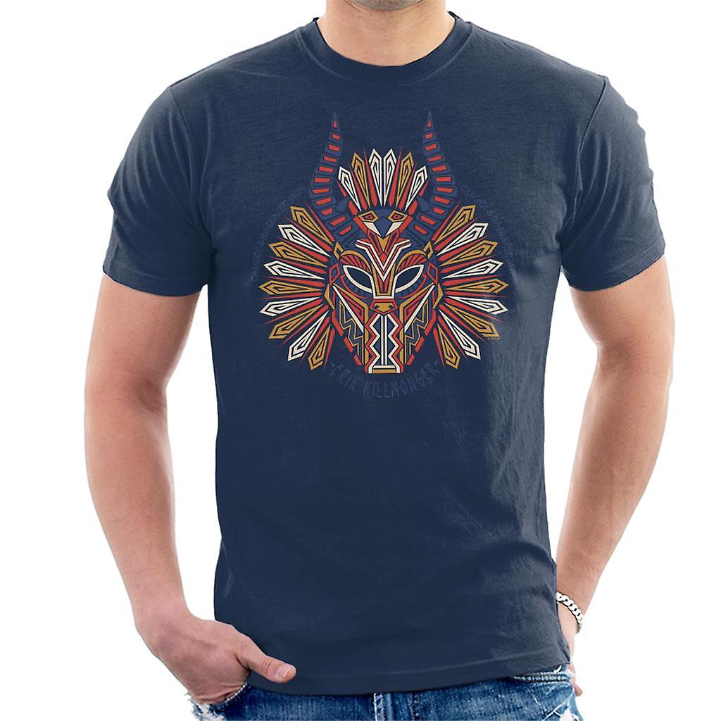 Marvel Black Panther Erik Killmonger Mask Pattern Men's T-Shirt