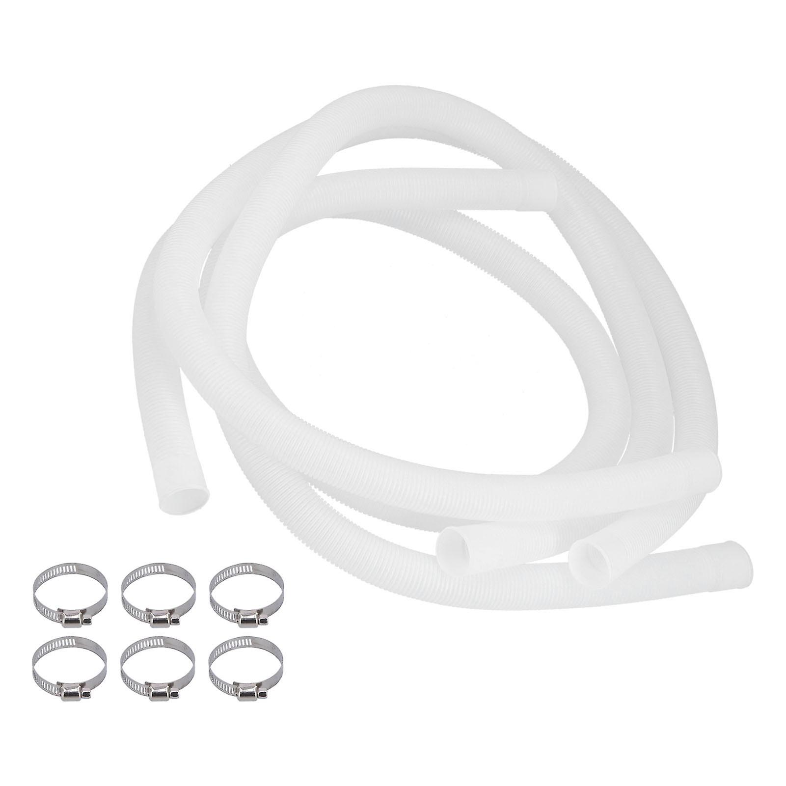 3Pcs Swimming Pool Hose Replacement Hose Swimming Pool Pipe with 2 Metal Connectors Spiral Hose Pool Accessories Replacement Hose for Above Ground Poo