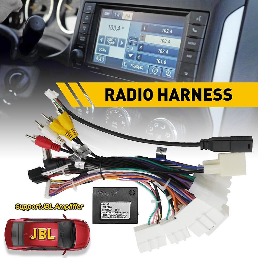 Hikity Power Cable Wires Harness for Toyota Car Stereo Radio, 16 Pin Wire Adapter with Canbus fits Toyota with JBL AMP Support OEM Camera Steering Wheel Control Orignal USB in Dubai