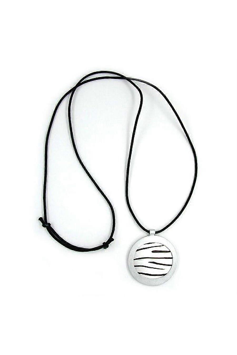 Necklace Large Round Pendant Silver - Gl07102