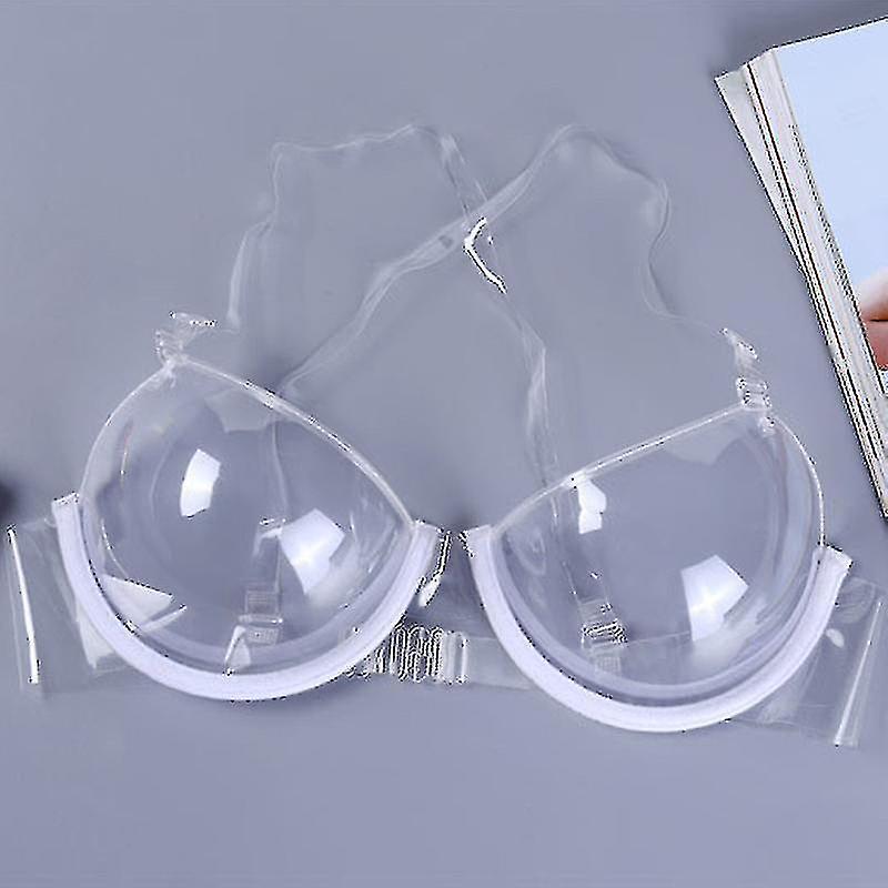 Women 3/4 Transparent Clear Push Up Bra Ultra thin Strap Invisible Bras Underwear