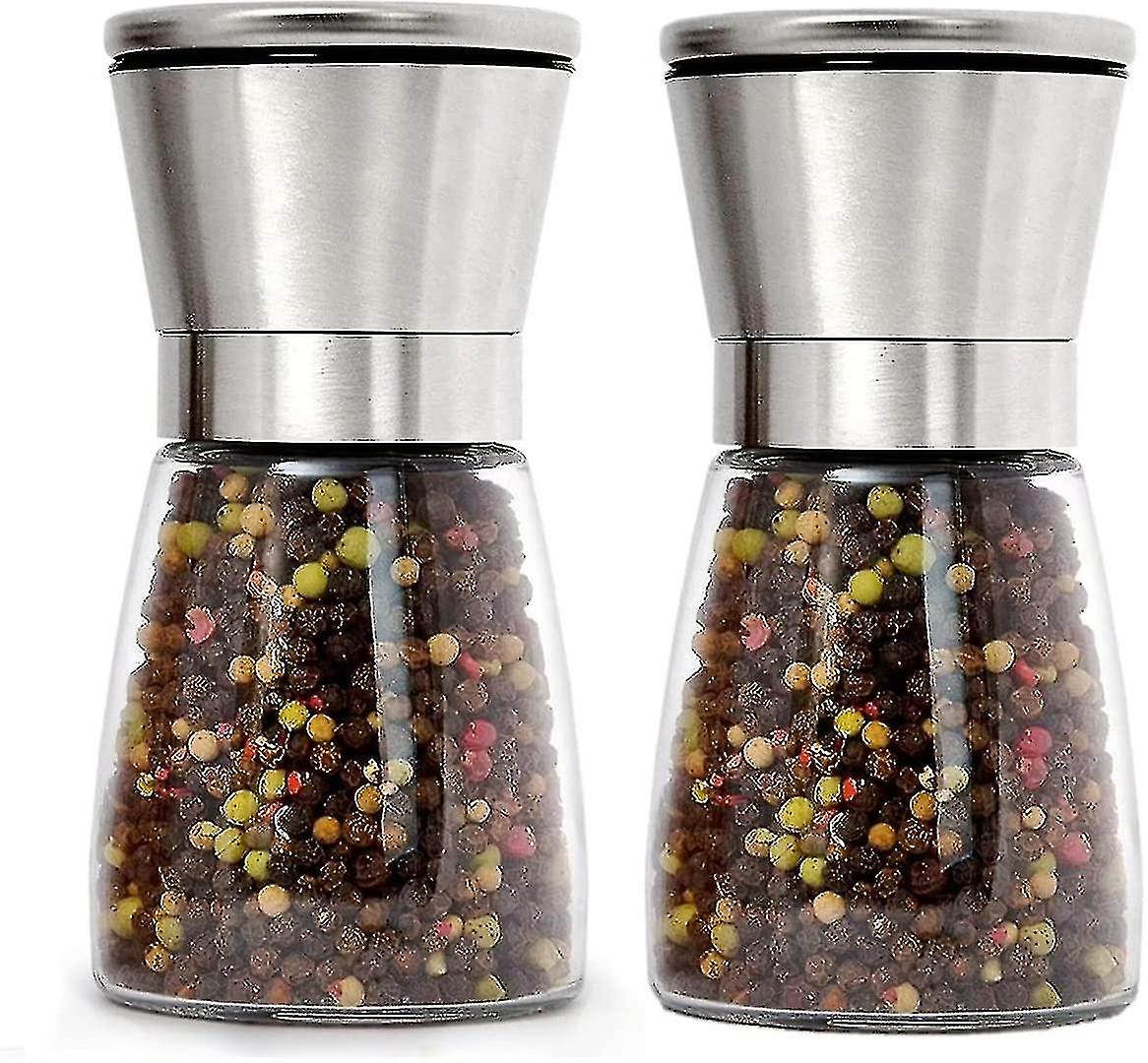 2-osainen ruostumattomasta teräksestä valmistettu suola- ja pippurimylly