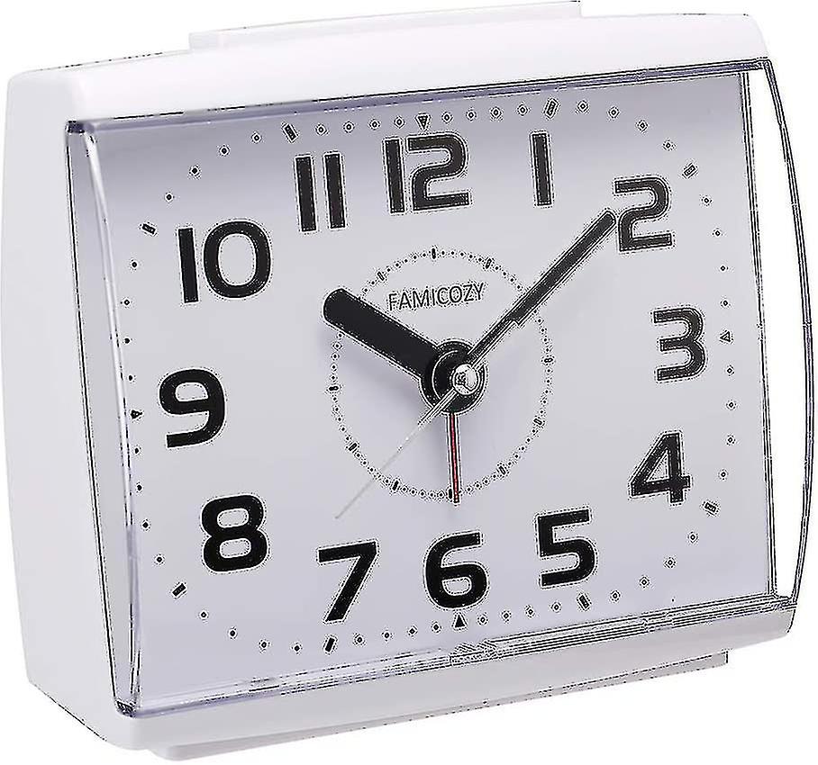 Analogue Alarm Clock For Elderly,quiet Non Ticking With Snooze And Backlight,crescendo Loud Alarm,big Numbers For Easy Reading,battery Operated,white