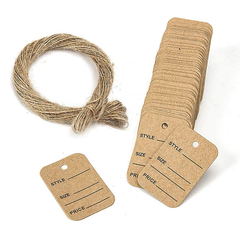 2X100pcs White Card Kraft Paper Size Price Label One-piece Paper Label Marking Label