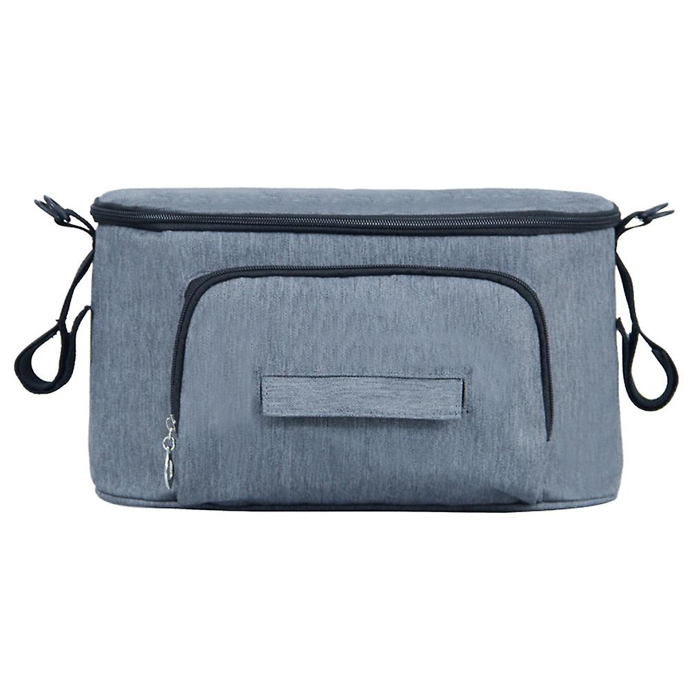 Multifunctional Large Capacity Baby Stroller Hanging Bag Organizer Storage Bag Diaper Bottle Cup HolderGray Without Strap