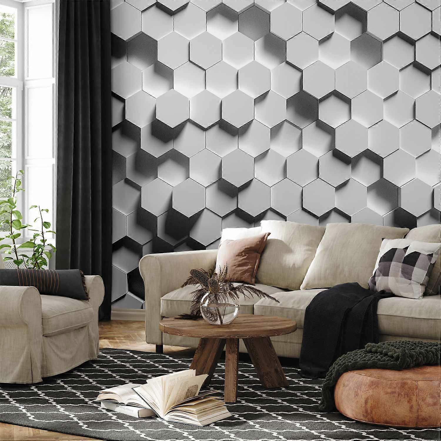 Zelfklevende muurschildering - Hexagonal Awareness