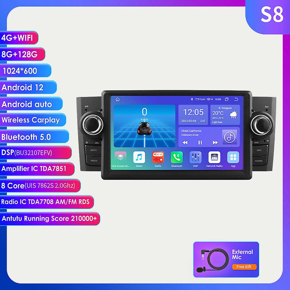 2din Dsp Carplay Car Radio Android 12 For Fiat Grande Punto Linea 2007-2012 Multimedia Video Player 7"head Unit Gps Navi Audio