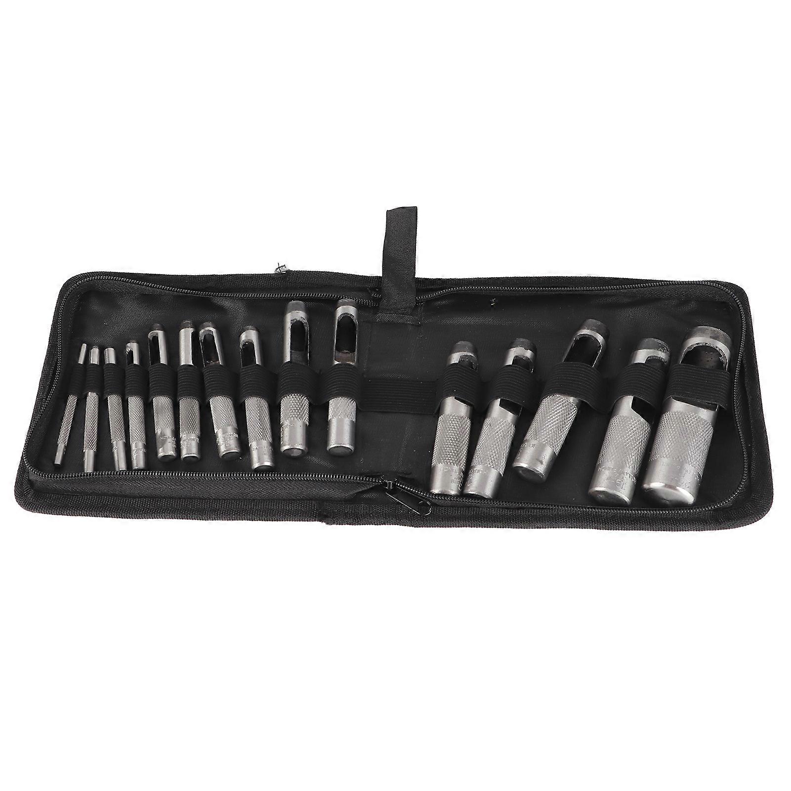15Pcs Carbon Steel Leather Puncher Belts Hole Manual Chisel Punch Tools Hardware 3?25mm