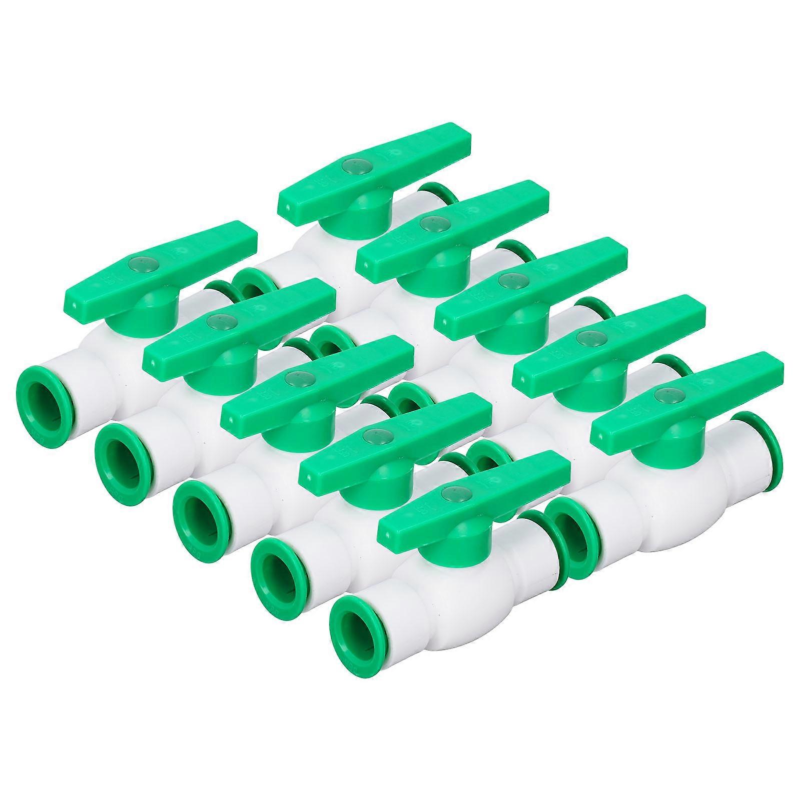 10Pcs Ball Valve Straight Quick Connect PPR Fitting Connector Set Kit for Water System 20mm / 0.79in