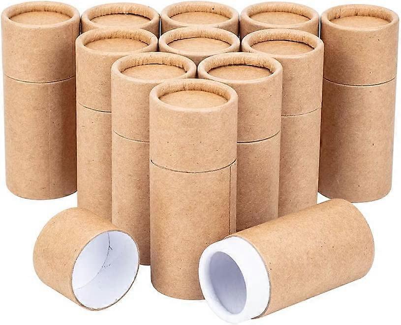 12PCS 10ml BurlyWood Kraft Paperboard Tubes Round Kraft Paper Containers for Pencils Tea Caddy Coffee Cosmetic Crafts Gift Packaging