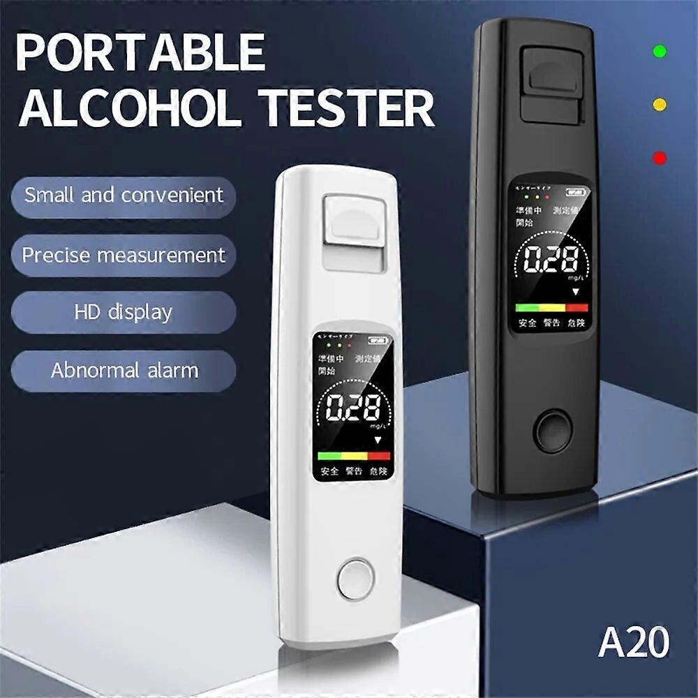 A20 Portable Alcohol Tester High Sensitivity Breathalyzer HD Display Non~Contact Type~C Charging 200mAh Battery FN9U4967