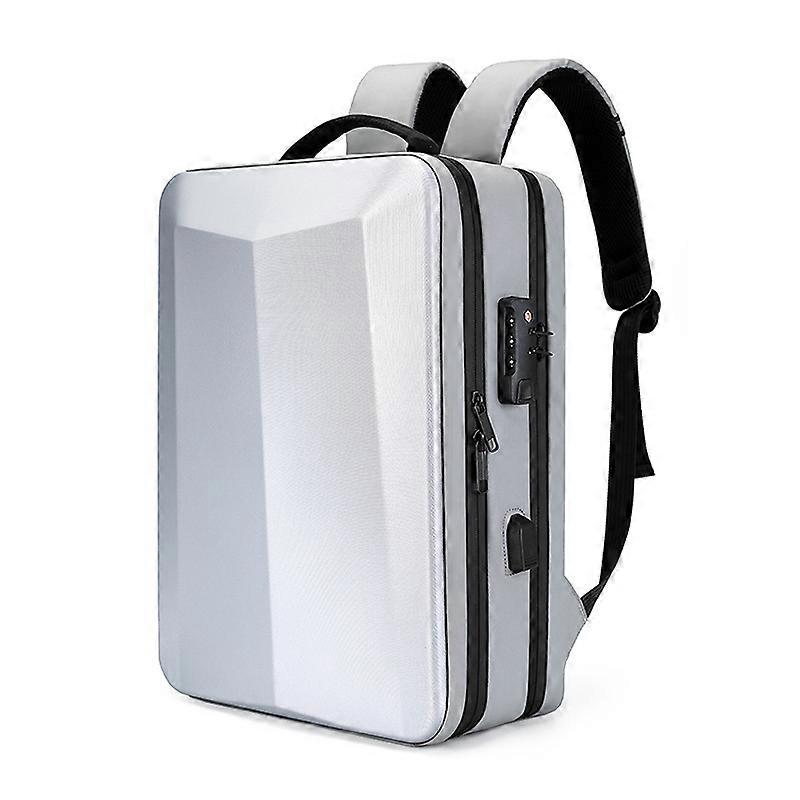 ABS Hard Shell Computer Backpack, Color: 15.6 inches (Silver) 15.6 inches (Silver)