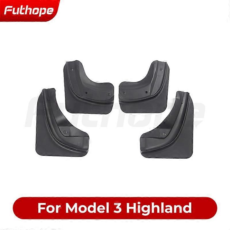 Futhope 4PCS PP TPV Front Rear Mudflaps Mud Flaps Replacement Splash Protector Fender for Tesla Model 3 Y Highland 21~24
