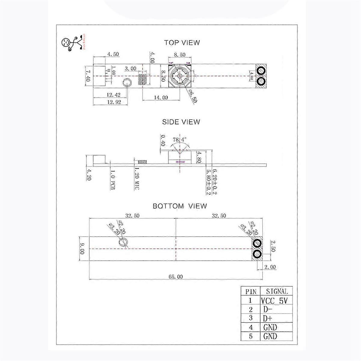 13MP 4K USB Camera Module OV13B10 Distortion-Free/Auto Focus Built-in Mic for WinXP/Win7/8/10/ OSX/Linux 78.4