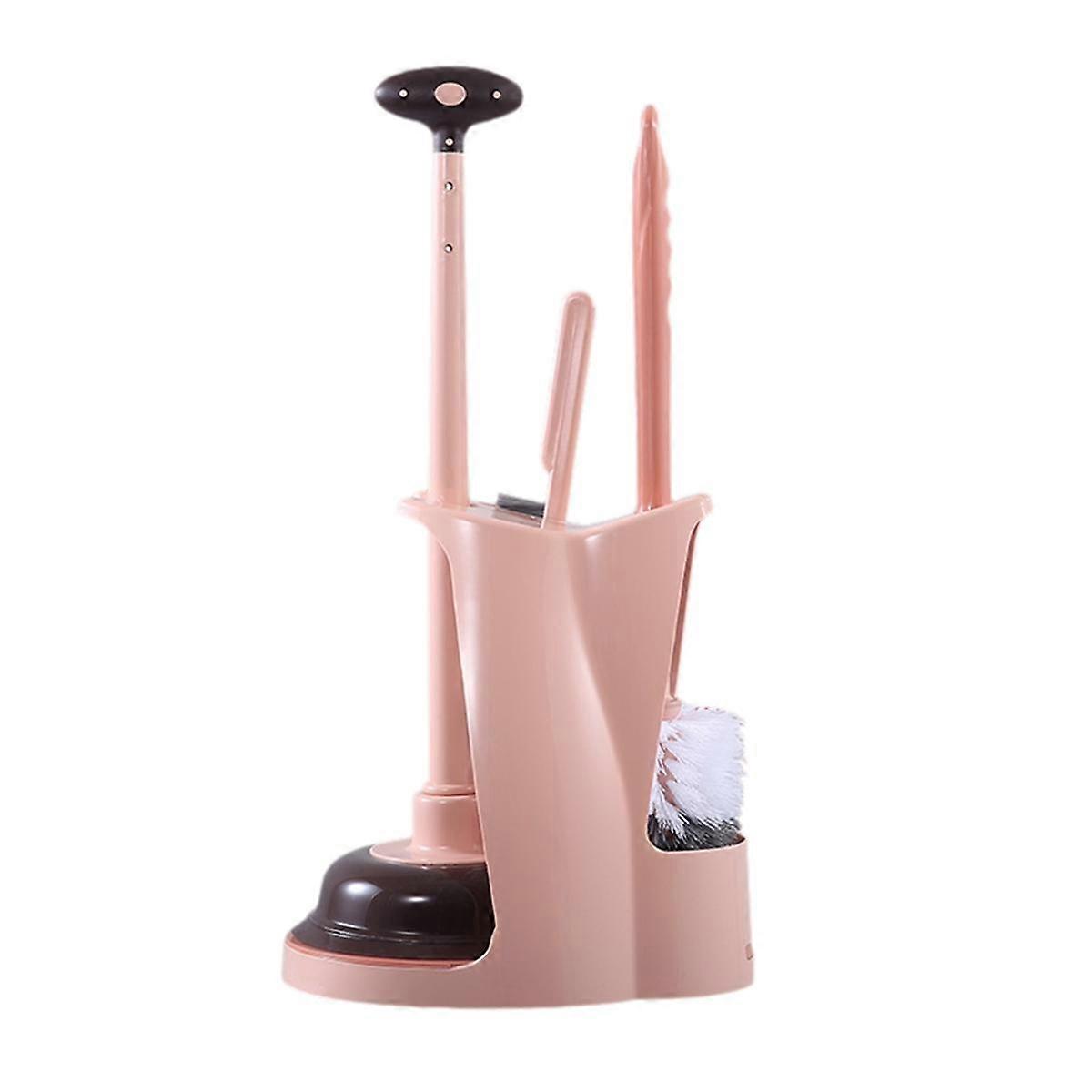 3-In-1 Floor-Standing Toilet Brush Set Household Bathroom No Dead Corner Cleaning Brush Easy to Cle