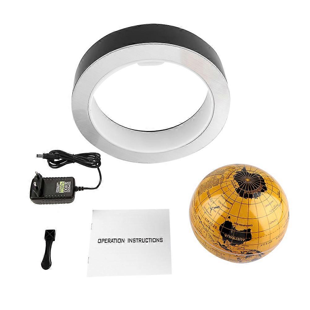 Magnetic Levitation Floating Rotating World Map Globe   Frame with LED Light 100~240V (EU Plug)
