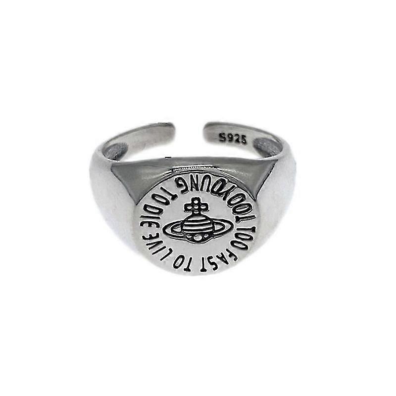 Saturn Planet Antique Silver Adjustable Ring Thumb Retro