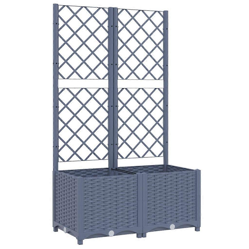Garden Planter With Trellis Dark Grey 80X40x136 Cm Pp Baskets Pots Window Boxes
