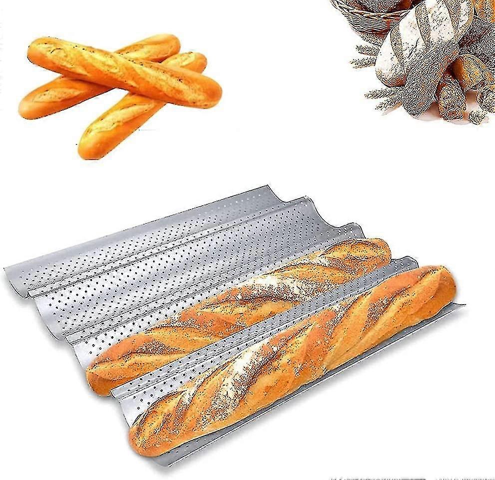 Perforated Baguette Baking Tray With Non-stick Coating For 4 Baguettes (a-5-f6)