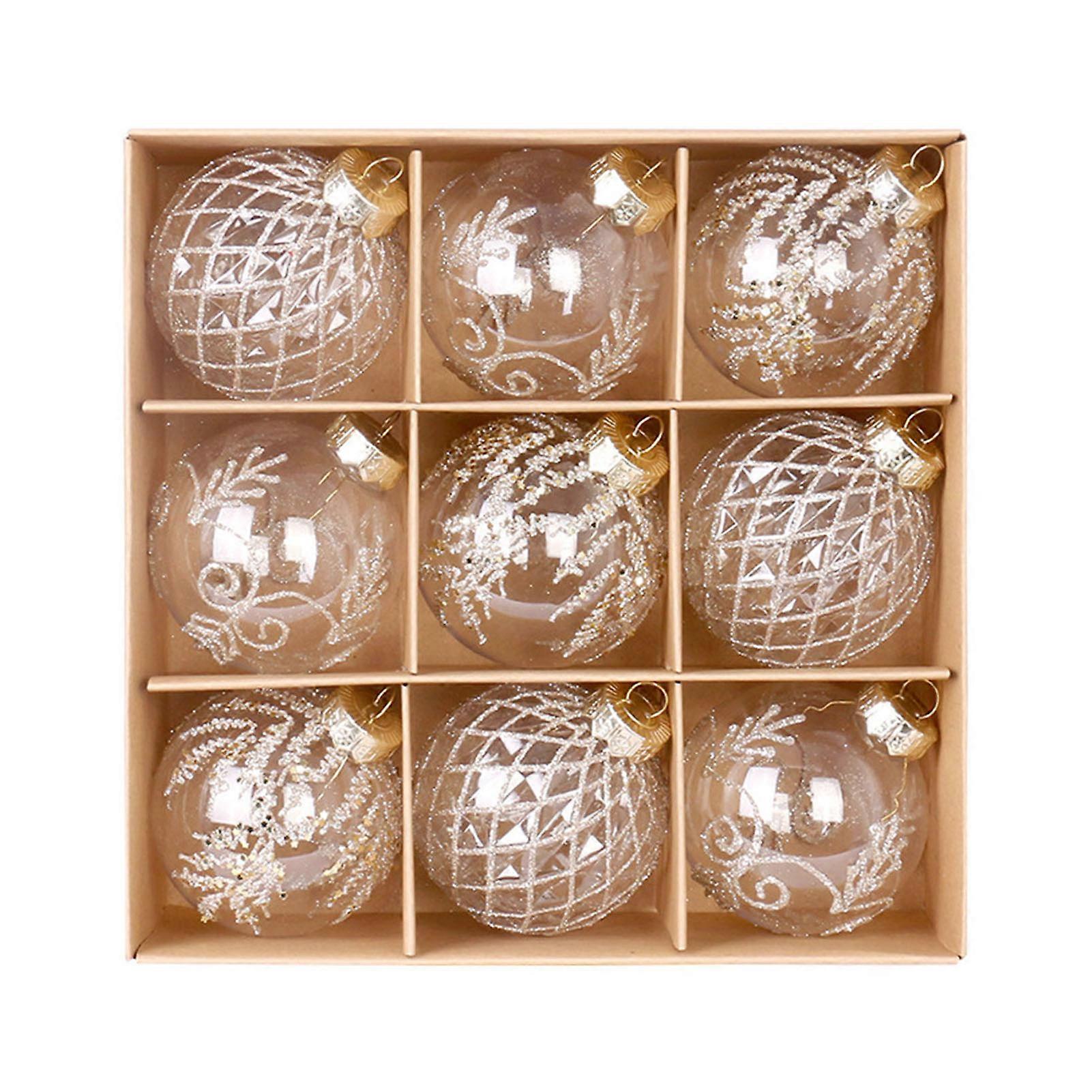 9 Pcs Christmas Ball Ornaments Shatterproof Christmas Decorative Balls Reusable Festival Hanging Ornaments for Christmas Tree Home Parties