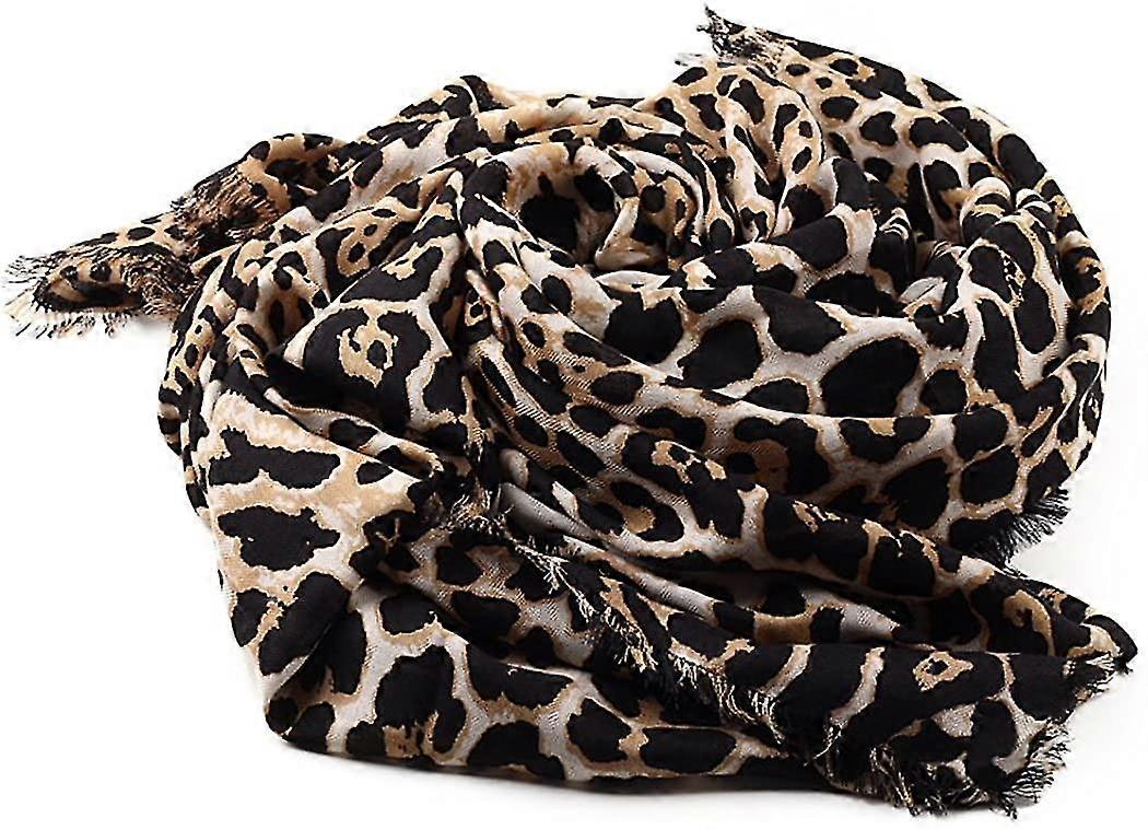Skjerf Skjerf, Nakke Varmere Skjerf Med Leopard Print Vinter Skjerf For Kvinner