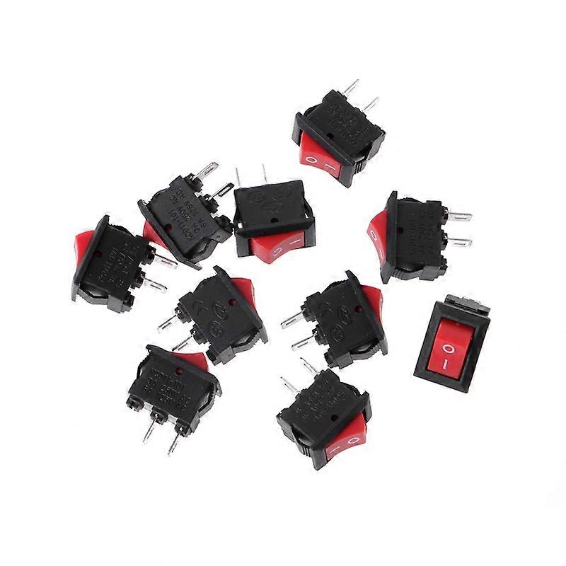 10 Pcs 2 Pin 10x15mm SPST ON/OFF Soldering Terminal Boat Rocker Switch 3A AC 250