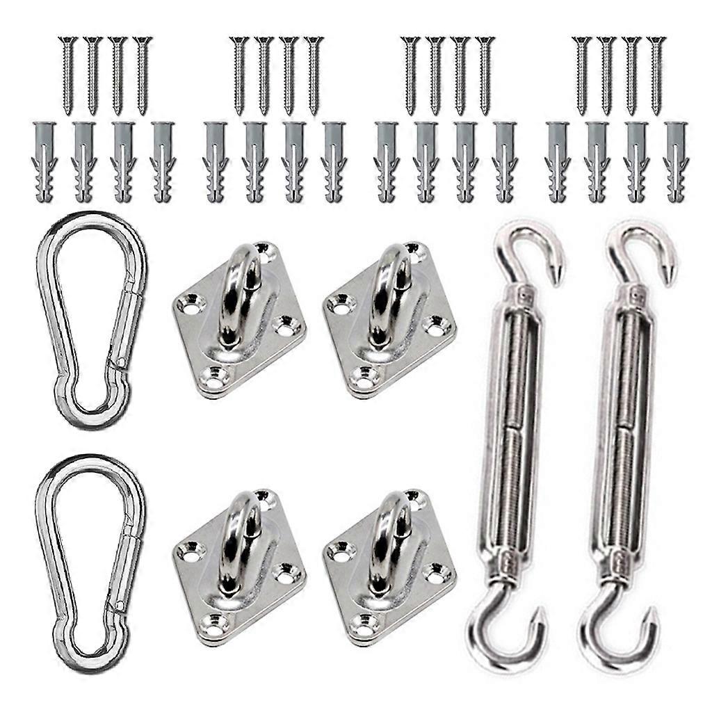 Awning Hardware Kit 6mm/8mm Shade Sail Installation Hardware Kit Anti-Rust Stainless Canopy Stainless Attachment for Triangle Rectangle Sun Shade Sail