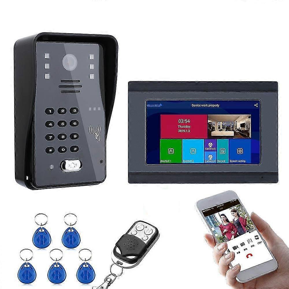 Wired Wireless Wifi Rfid Password Video Door Phone / Bell Intercom Entry System
