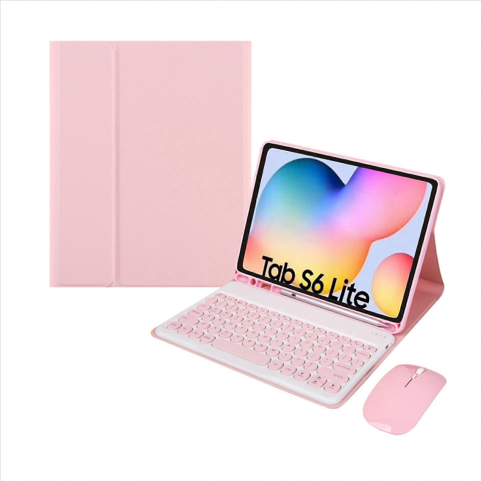 Bluetooth Keyboard Protective Case For Samsung Galaxy Tab S6 Lite10.4/P610 Pink