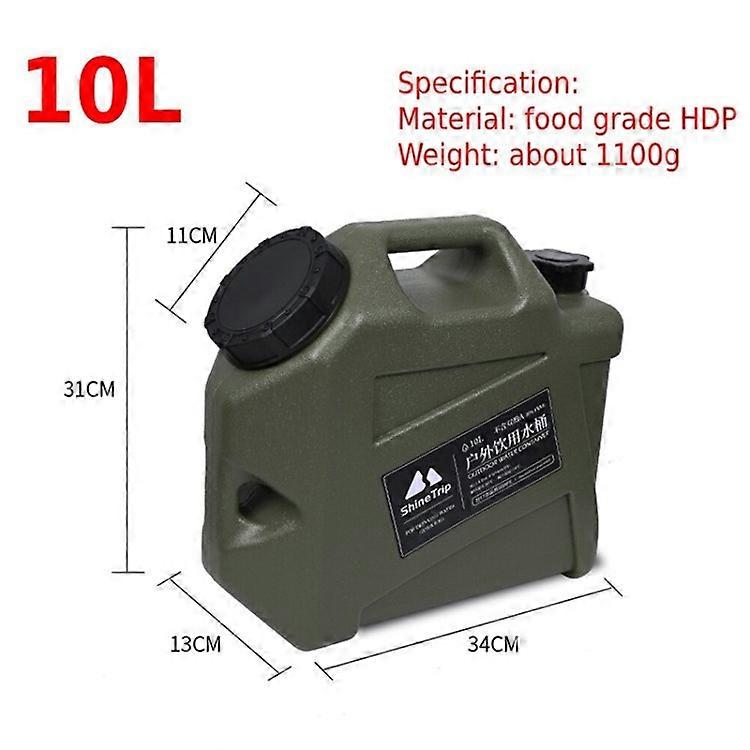 10L Water Storage Barrel Jug with Faucet Water Container (BPA Free, No FDA Certificate) - Army Green