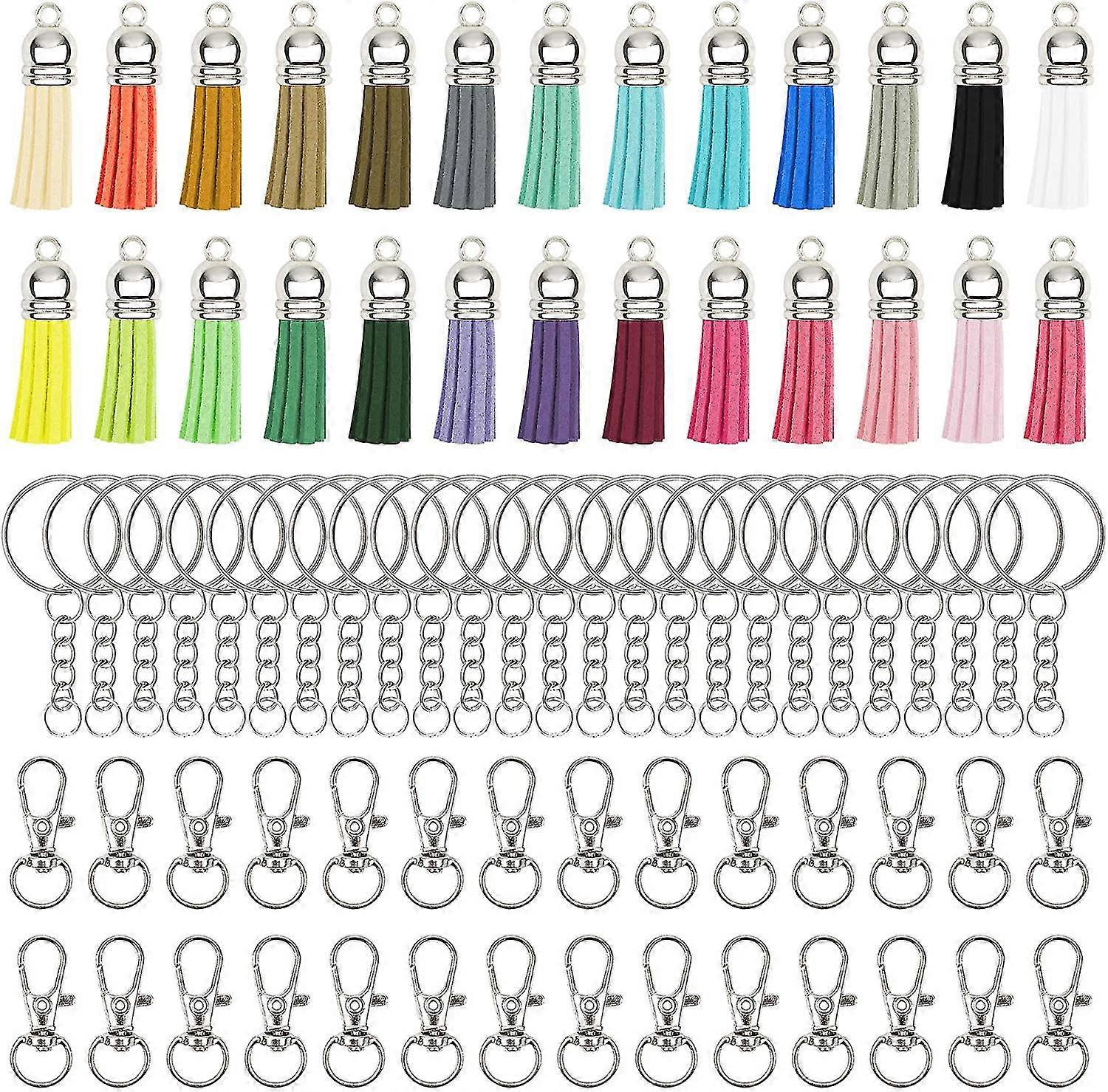 150のステンレス鋼のピースジュエリーは、50のキーフック、50のキーホルダーリングと50のタッセルで留められています