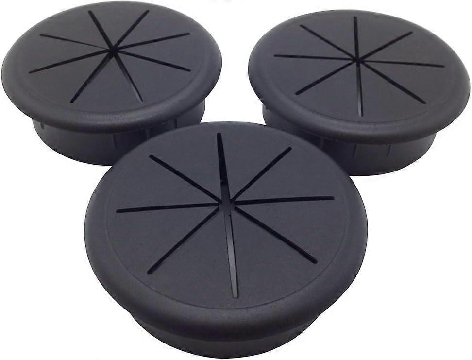 Flexible plastic cable grommets - Black - Diameter: 60 mm, Irisfr, Pack of 3