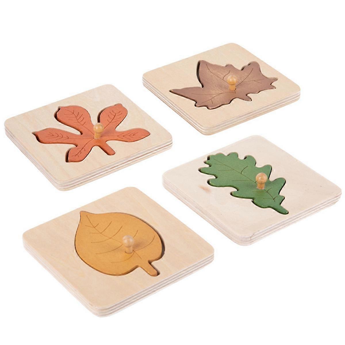 Arbre Puzzle Feuille En Bois Puzzle Main Scratch Board Jigsaw Early Education Cognitive Panel Teaching