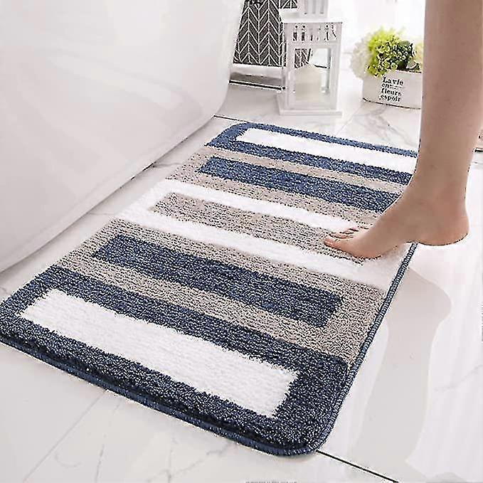 バスマットマシン洗濯機洗濯可能速乾性超毛むくじゃらバスマット滑り止め抗菌ゴムバック、マイクロファイバーバスルームマットシャワー吸水性