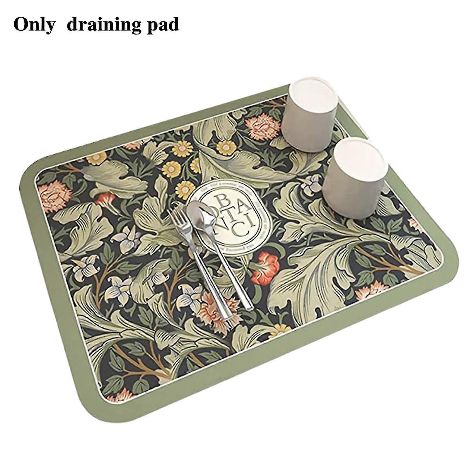 !Tableware Dish Drying Soft Plate Draining Mat Water Absorbent Kitchen Countertop