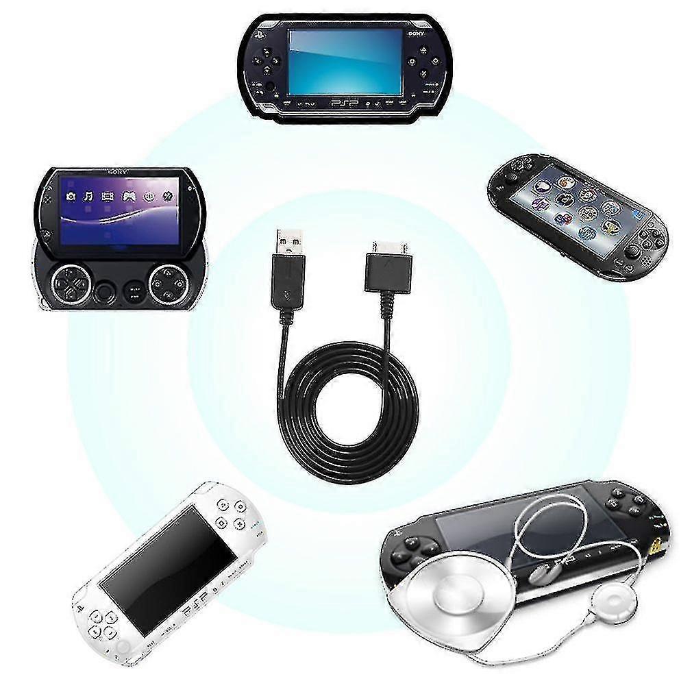 New 2 In 1 Usb Data Charge Cable Data Transfer Charging Cord Line For Psp Go
