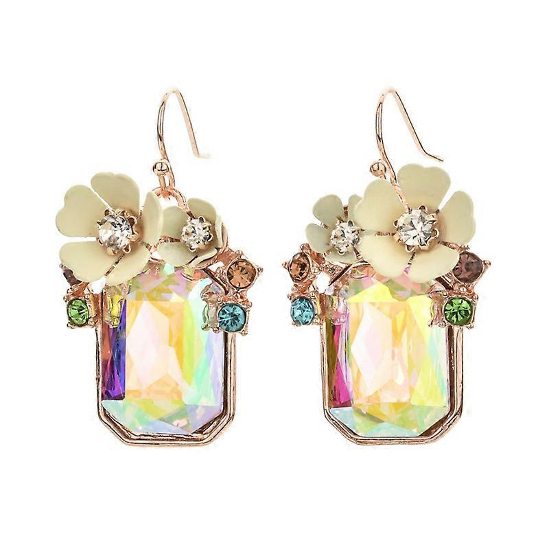 Flower Cluster Stone Drop Earrings
