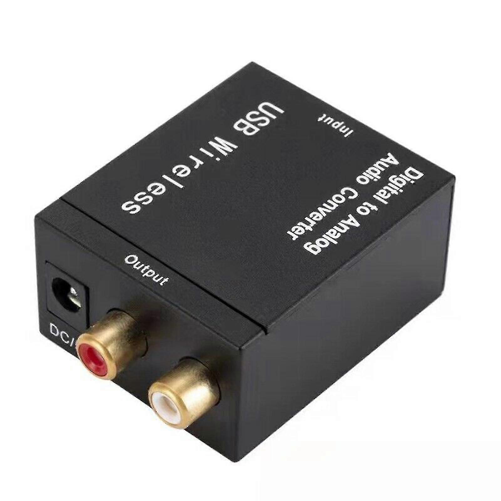 Adaptador óptico coaxial Toslink Digital para analógico Rca L / r Audio Converter