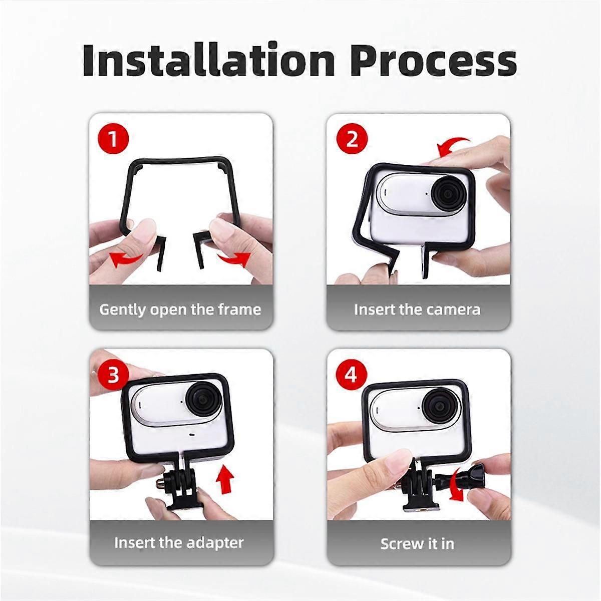 For GO 3 GO3S Accessories Frame Shell Case with 1/4 Tripod Adapter Mount Long Screw Housing Protect
