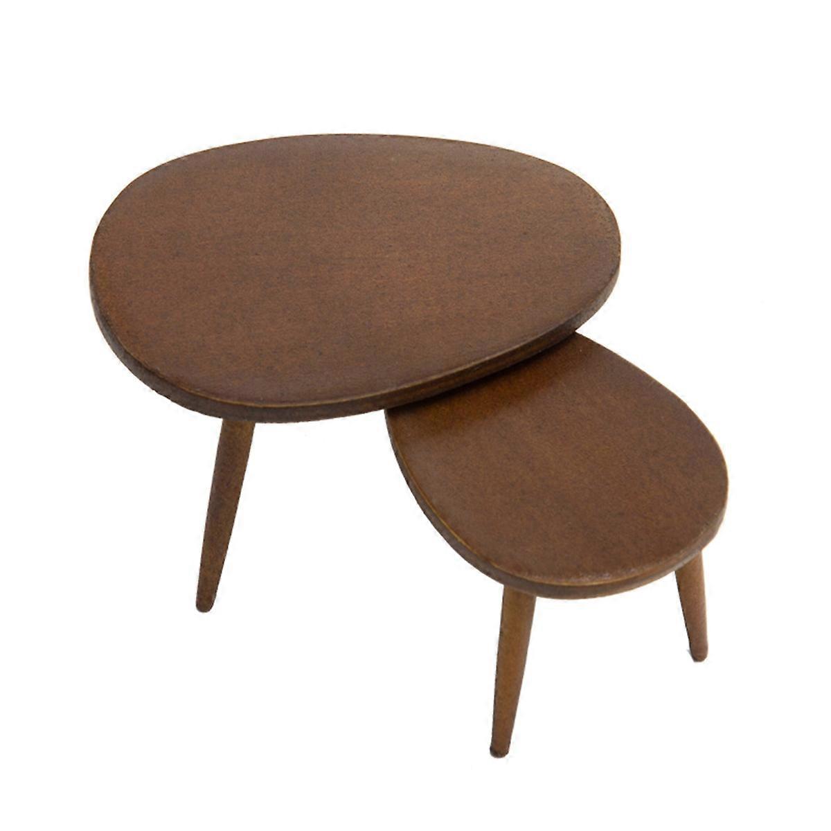 1:12 Miniature Triangle Computer Desk Tea Table Model Living Room Furniture Home Decor Walnut