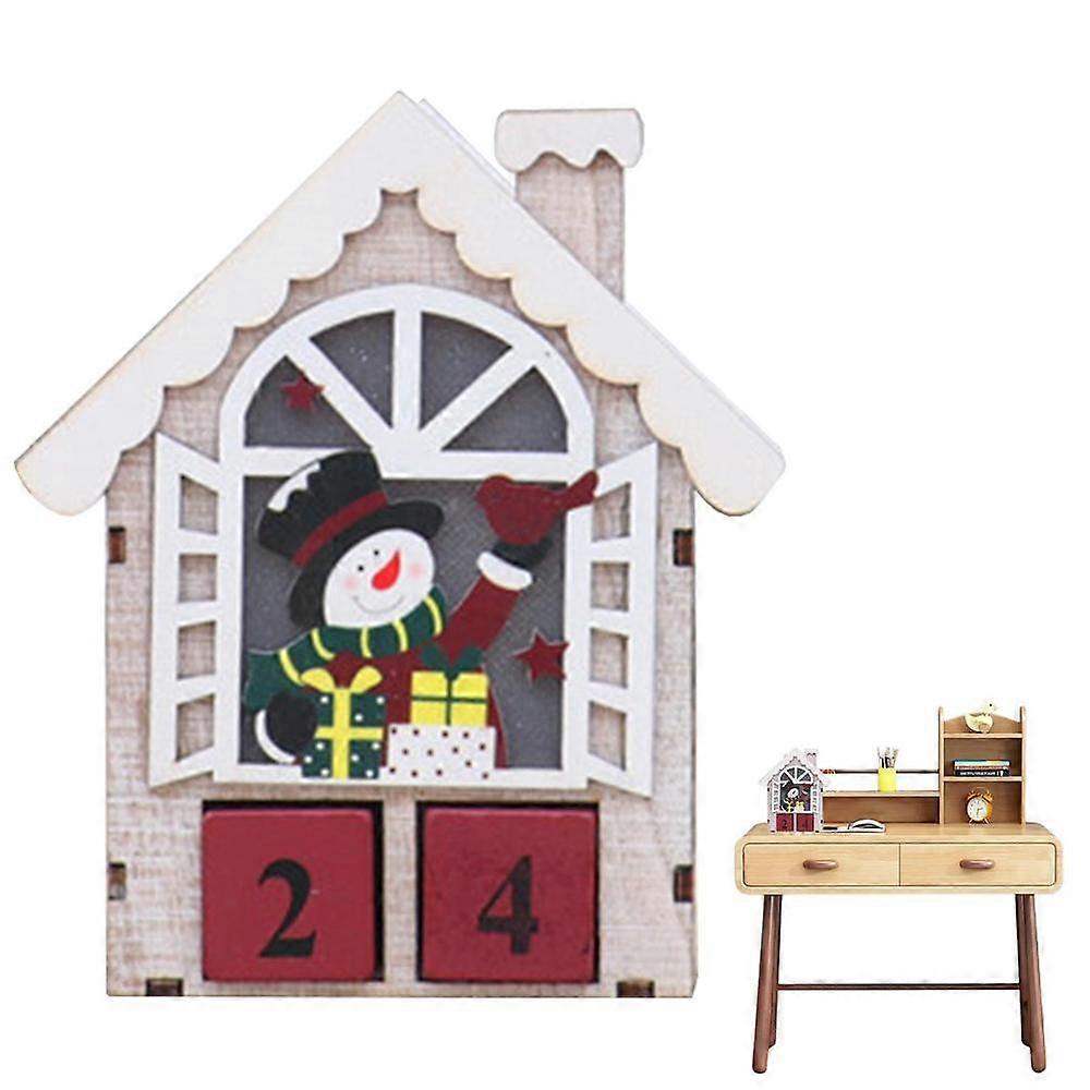 休日のカウントダウンブロッククリスマスライト付き3Dサンタクロースカレンダー木製装飾品卓上デスクへ
