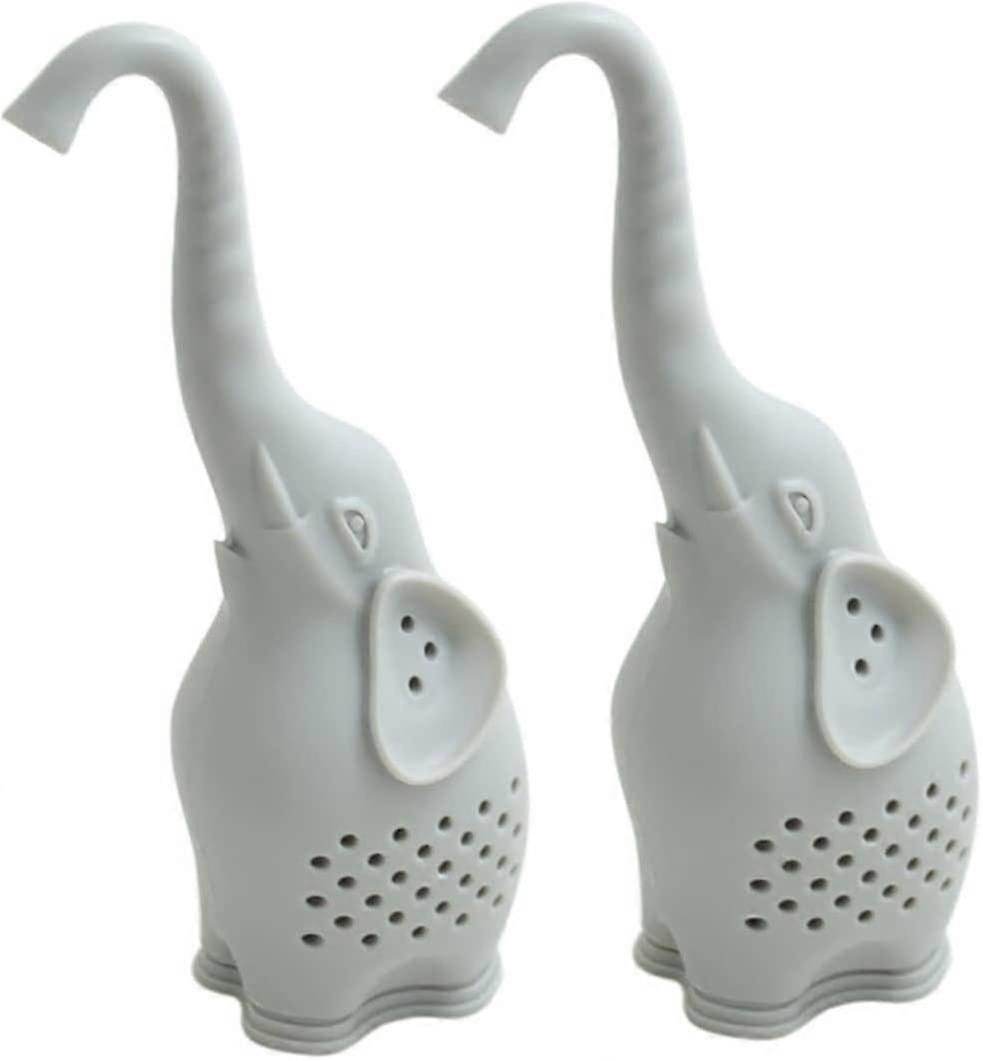 2pc Silikon Tee Infuser Creative Elefant Tee Sieb (grau)
