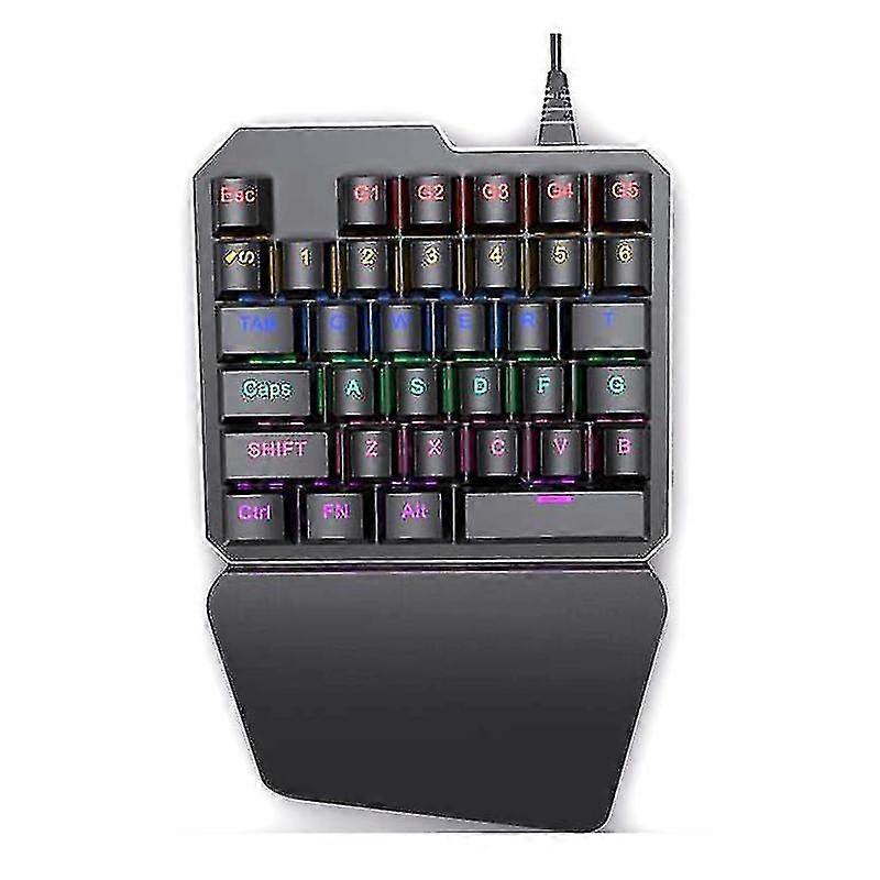 Single Hand Gaming Keyboard Mini 35 Keys Left Hand Keyboard Usb Wired For Gamer