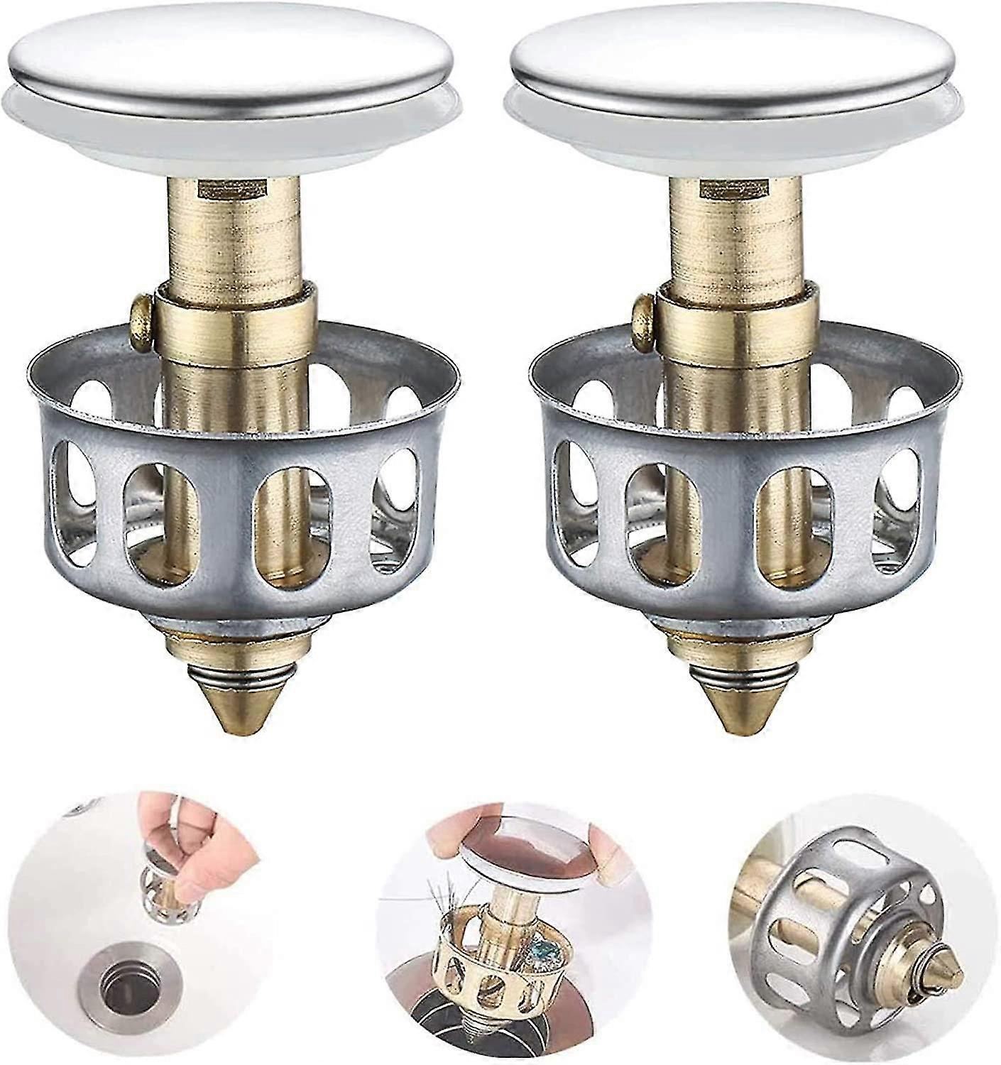 Pop Up Drain Plug Sink Waste Drain Plug Anti Clogging Strainer Filter Sink Drain