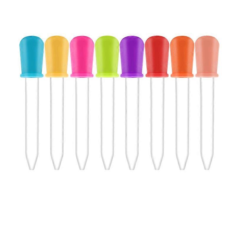 8pcs Liquid Droppers Silicone 5ml Clear Liquid Medicine Eye Dropper with Bulb Tip
