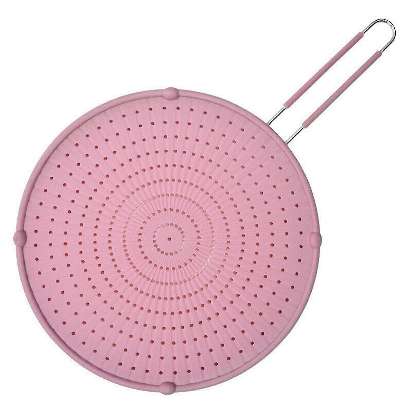 Silicone Splash Screen With Handle Nonstick Oil Pan Lid Non-slip Frying Multifunctional Heat Resista